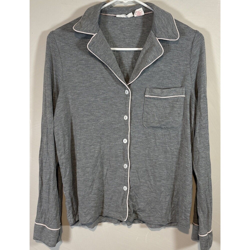 Shabby Chic Pajama Set‎ Small Gray Long Sleeve Button Down Modal Loungewear - Picture 2 of 10